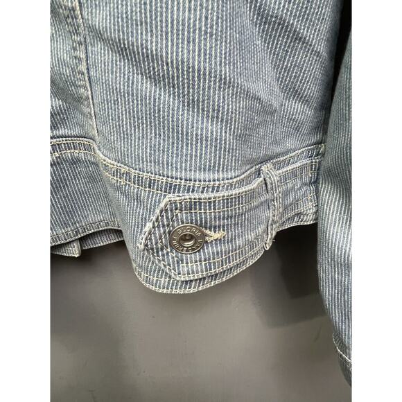 Vintage Gloria Vanderbilt Jean Jacket Womens Medium Railroad Stripe Denim - Picture 7 of 7